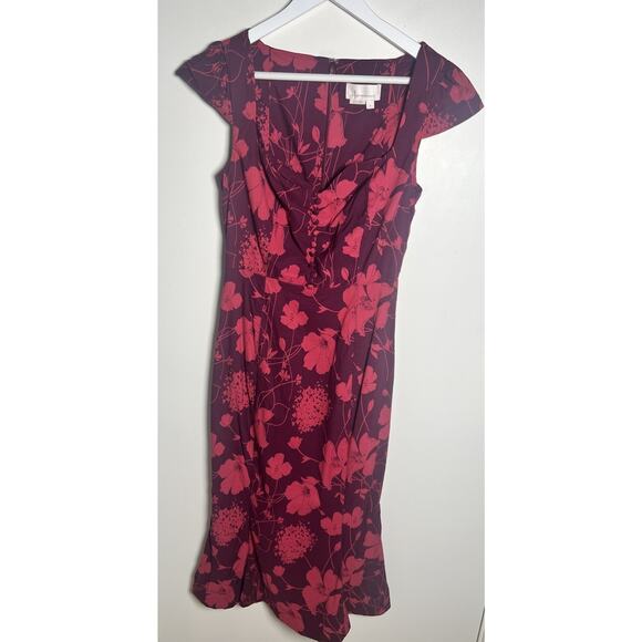 Anthropologie The Cecily Fit and Flare Floral Sweetheart Stretch Dress Small - Picture 4 of 13